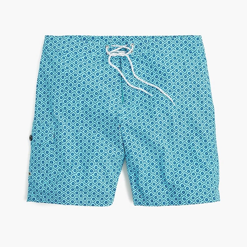 J. Crew 9" Stretch Eco Board Short in Stars-and-Spurs Print